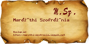 Maróthi Szofrónia névjegykártya